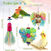 KUTKUT 3Pcs Bird Chewing Toys Parrot Shredder Toy Shred Foraging Hanging Parakeet Chew Toys, Bird Foraging Toys for Small Medium Parrots, Conures, Cockatiel, Lovebird Cockatiel, and Cage Acce